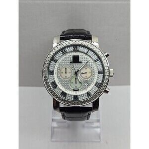 Joshua And Sons JS-28-01 Chronograph Quartz Watch Diamond Bezel Date New Battery